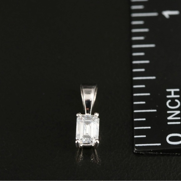 14K 0.42 CT Lab Grown Diamond Solitaire Pendant - Picture 2 of 5